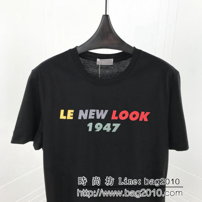 DIOR迪奧 19早春新款 彩色 Le NewLook 1947 雙股絲光棉 男款短袖 ydi1585